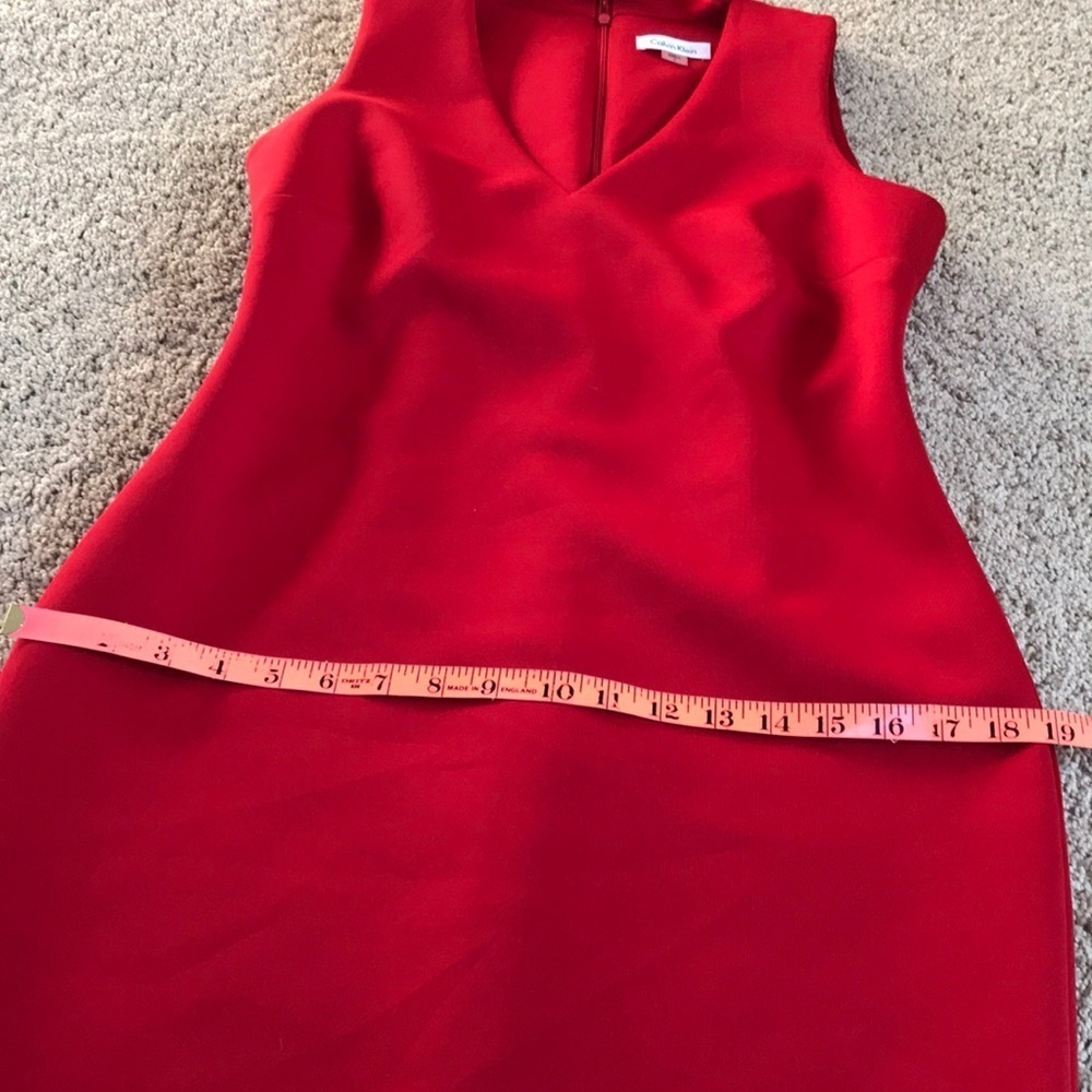 CALVIN KLEIN Size 6 red bling collar bodycon dress - Picture 8 of 8